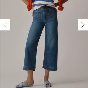 The Colette Crop Wide-Leg Jeans by Maeve Anthropologie EUC 29